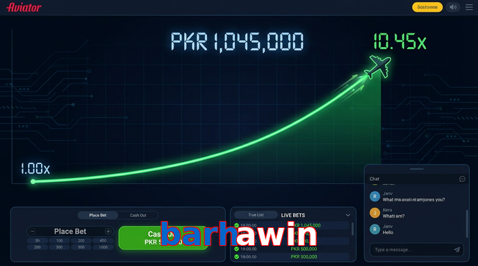 Main screen of Barhawin aviator page for PK players